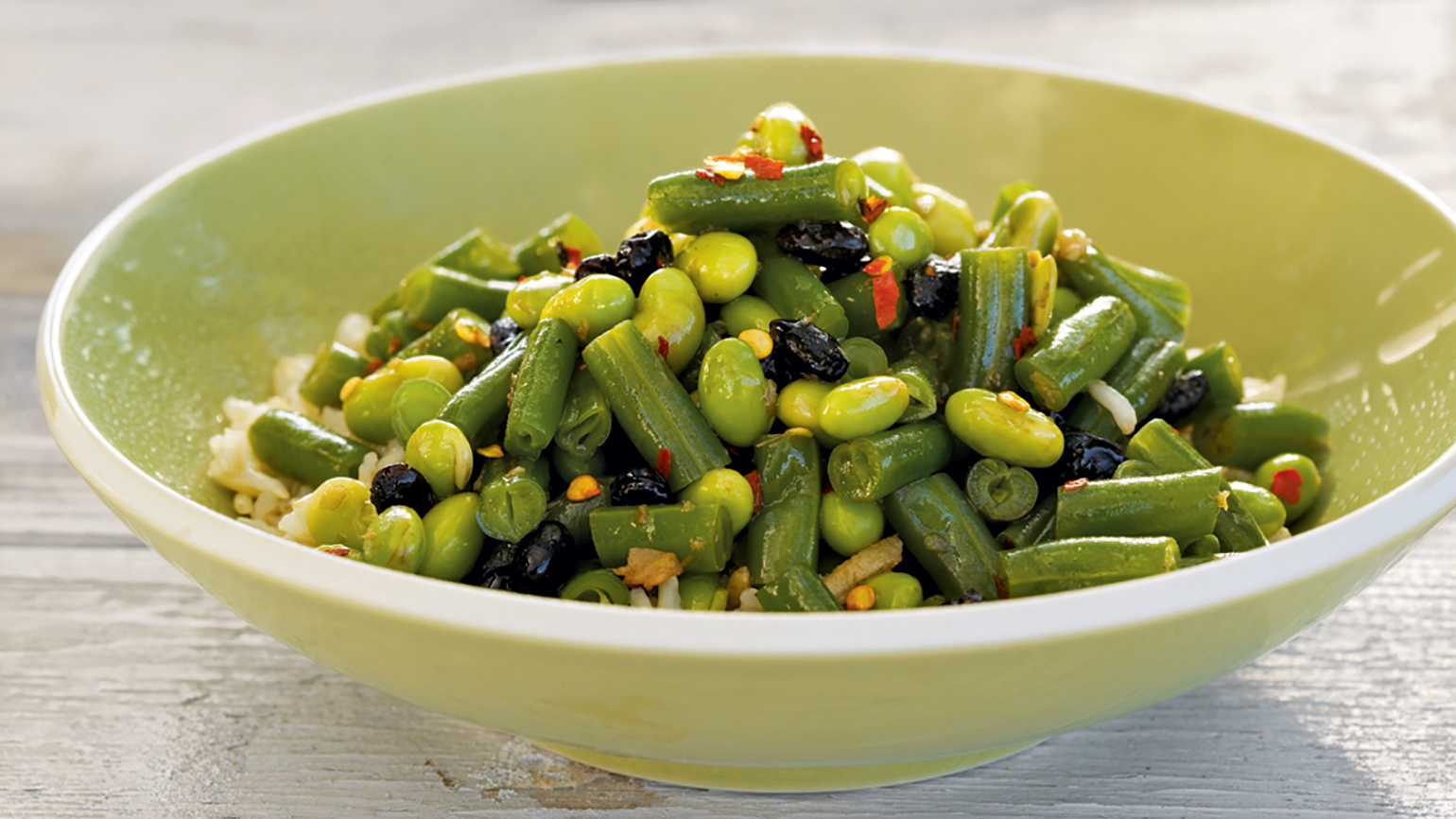 Edamame and green beans